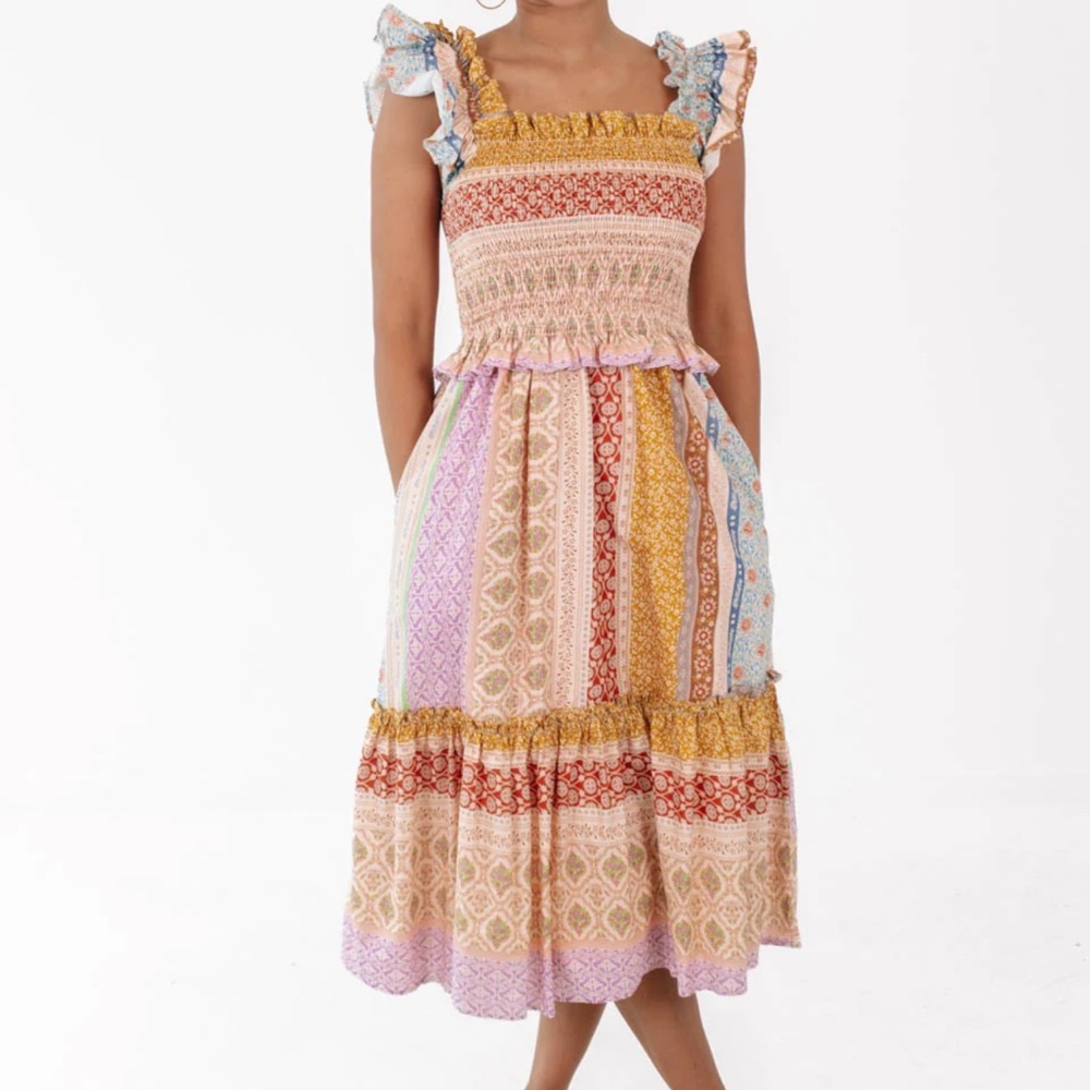 Multicolor Sleeveless Boho Dress